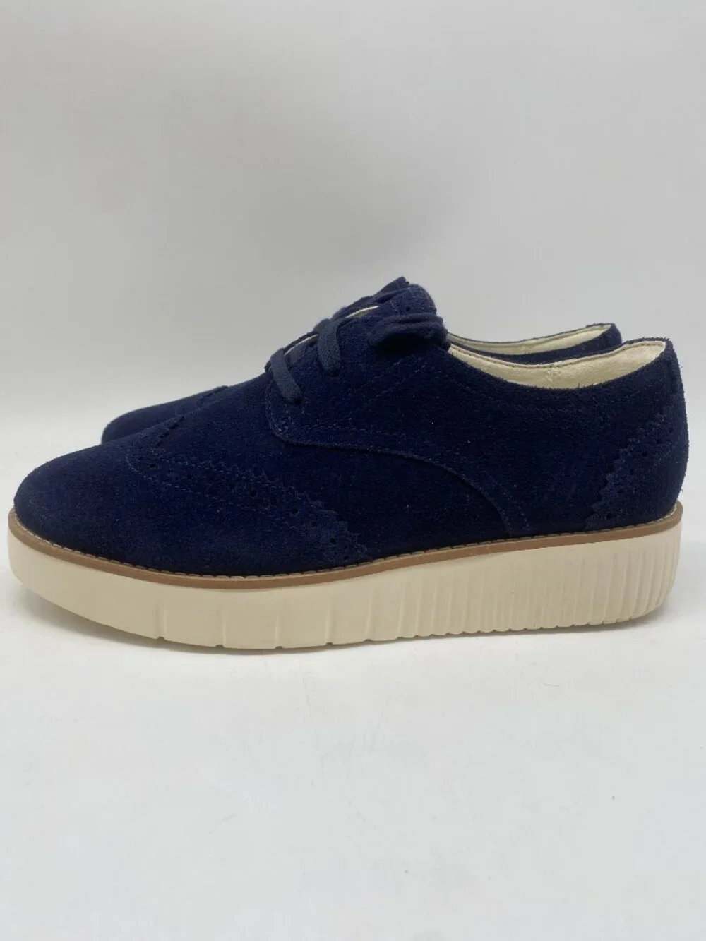 COLE HAAN GRAND CITY PLATFORM OXFORD NAVY SUEDE US WOMEN SIZE 6B